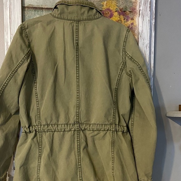 Madewell Sz S Fleet Jacket Olive Green Cotton Full Zip Military Anorak Shacket - Picture 7 of 11